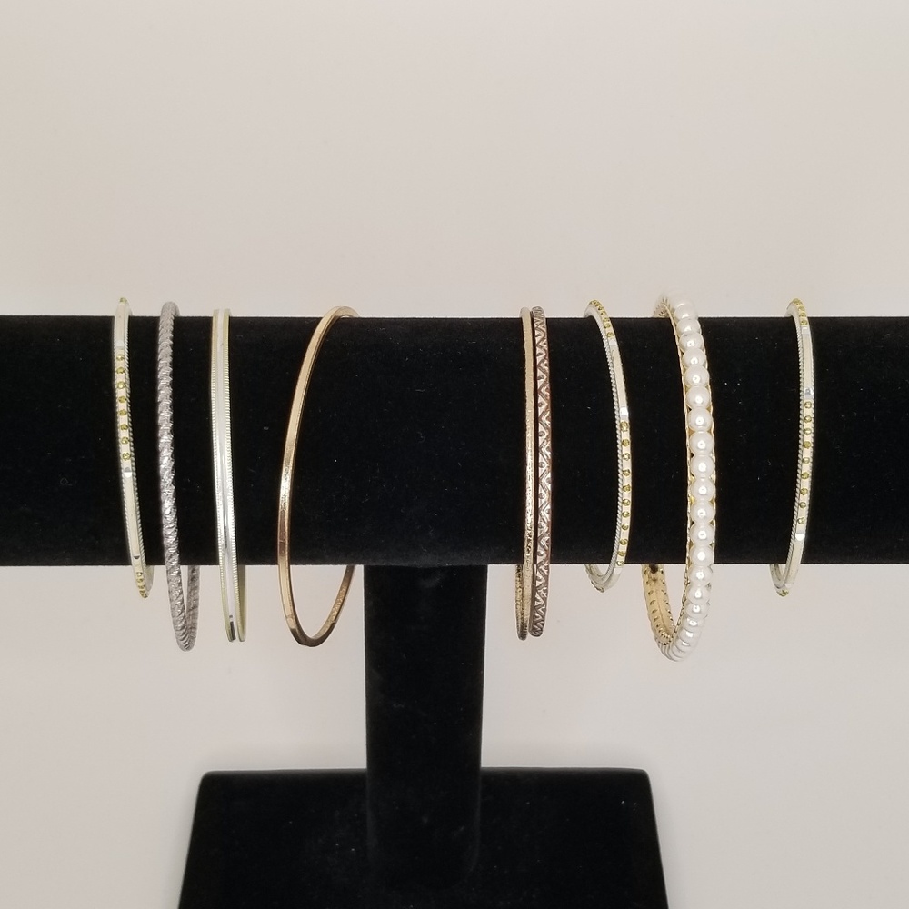 👽Mixed metal bangle set (9 pieces)
